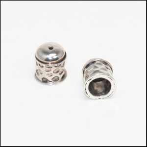 End Caps - Sterling Hammered 6mm