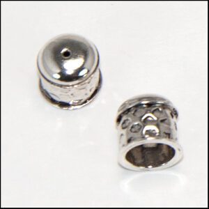 End Caps - Sterling Hammered 8mm